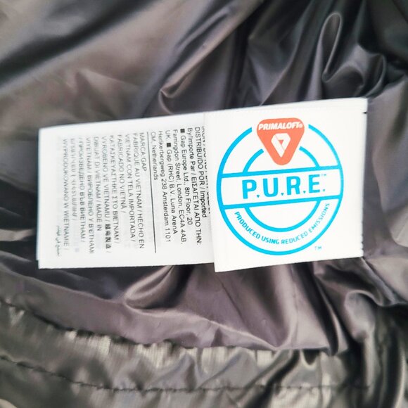 Gap Big Puff Cropped Black PrimaLoft Jacket BNWT - Size Large - Picture 11 of 15